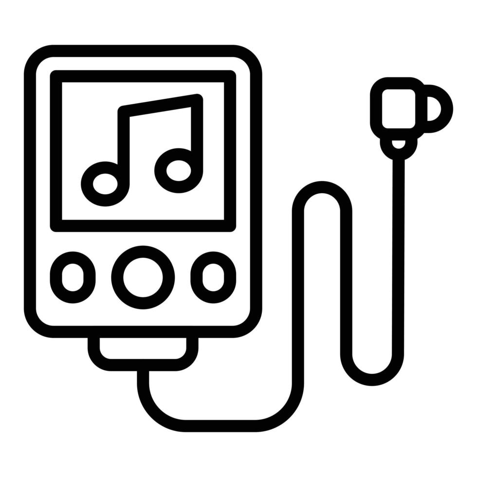 Sport music player icon, outline style vector