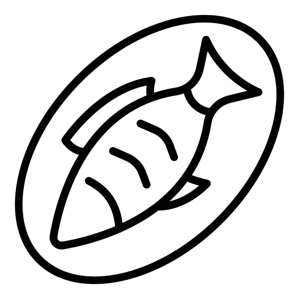 Healthy fish food icon, outline style vector