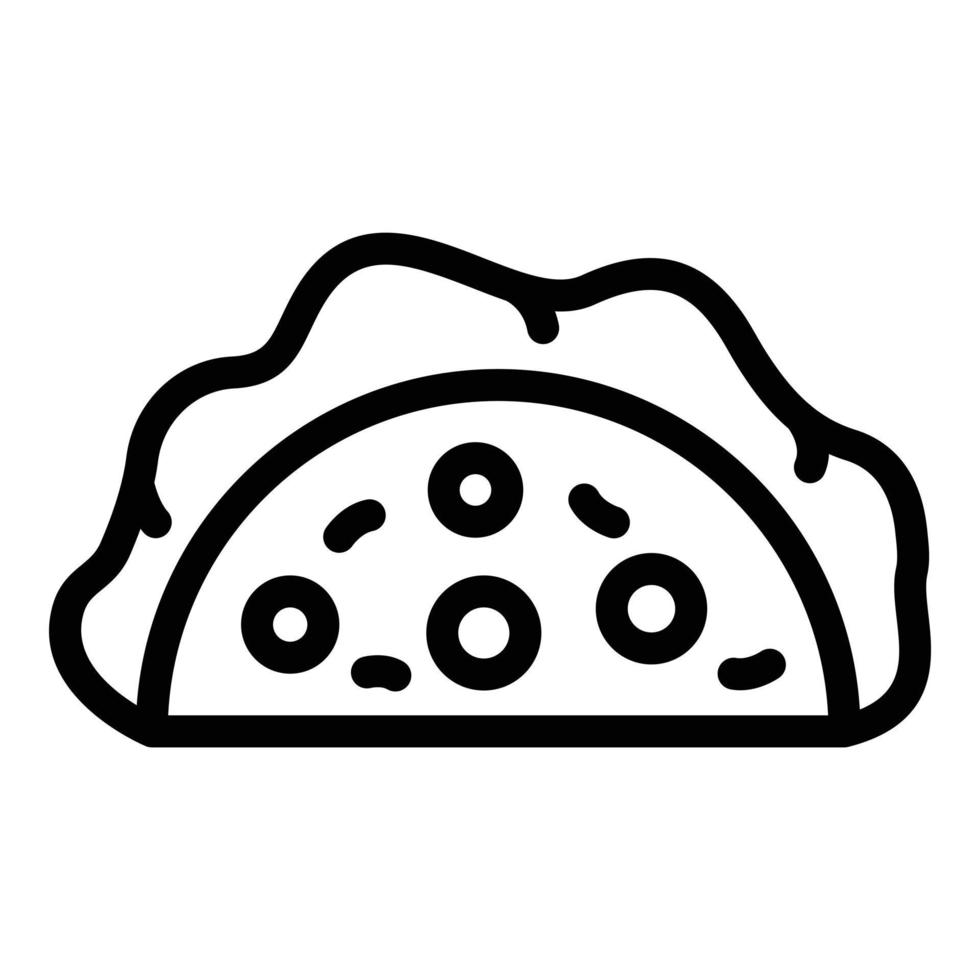 icono de comida de taco, estilo de esquema vector