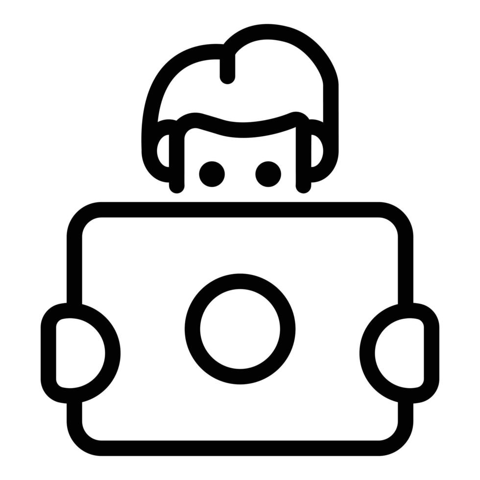 Online student icon, outline style vector