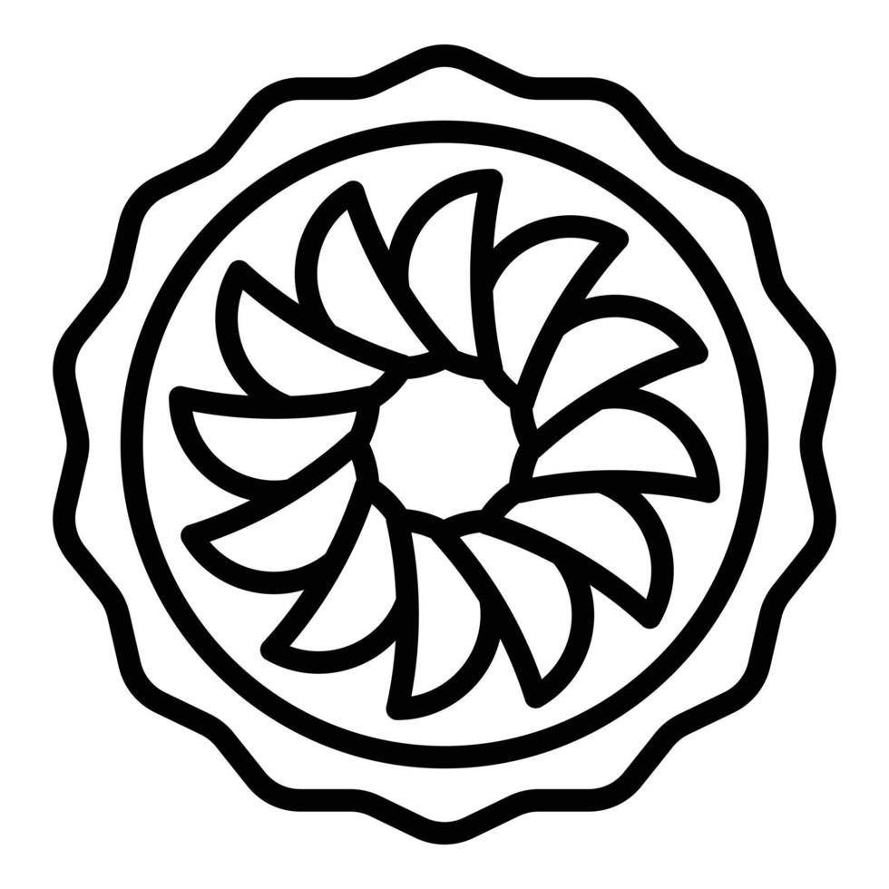 Tart apple pie icon, outline style vector