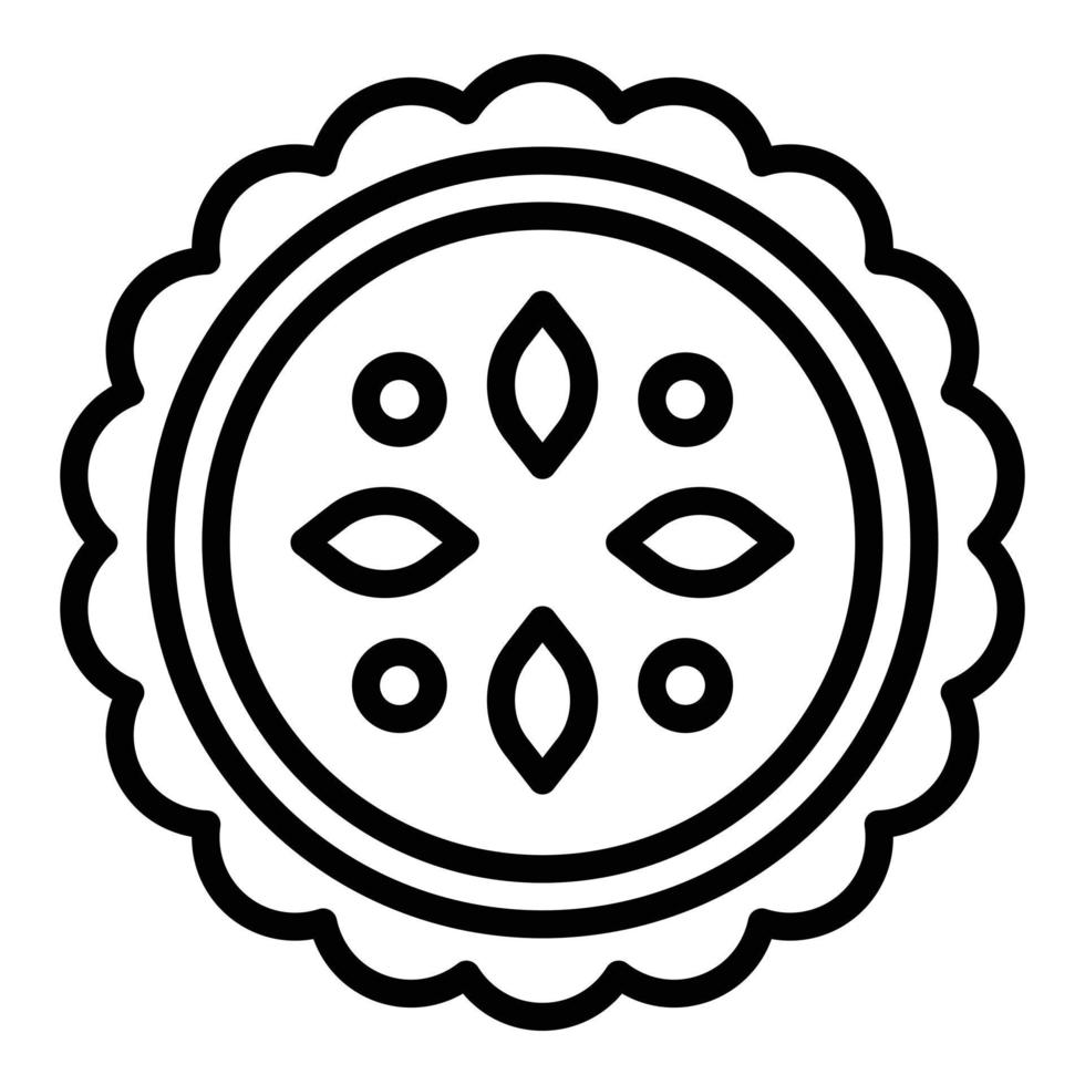 Top view apple pie icon, outline style vector