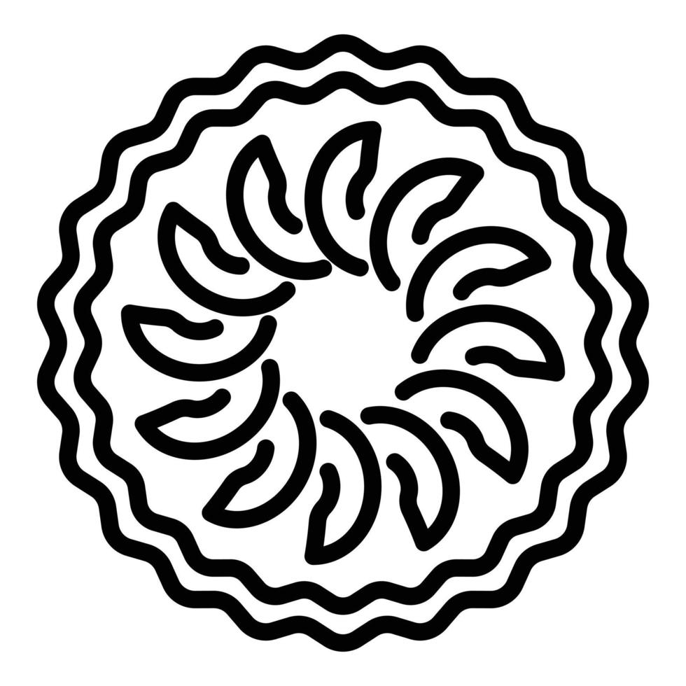 Slice apple pie icon, outline style vector