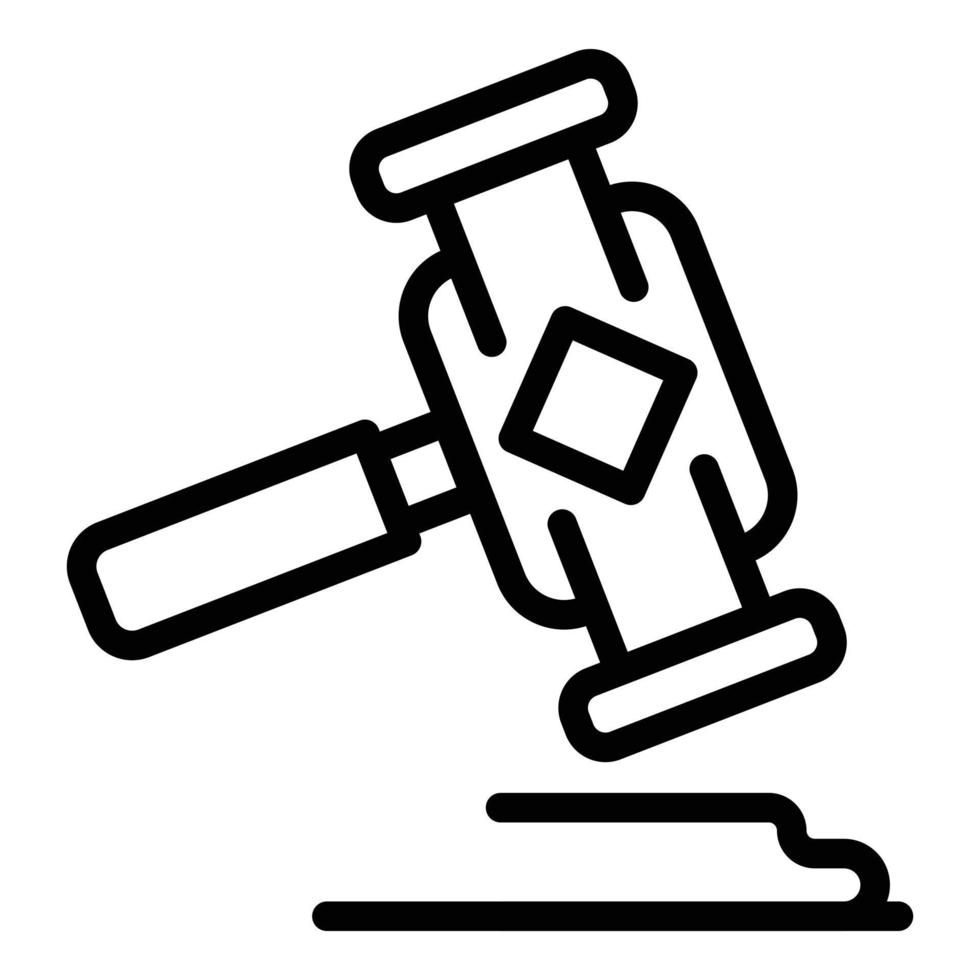 Tender hammer icon, outline style vector