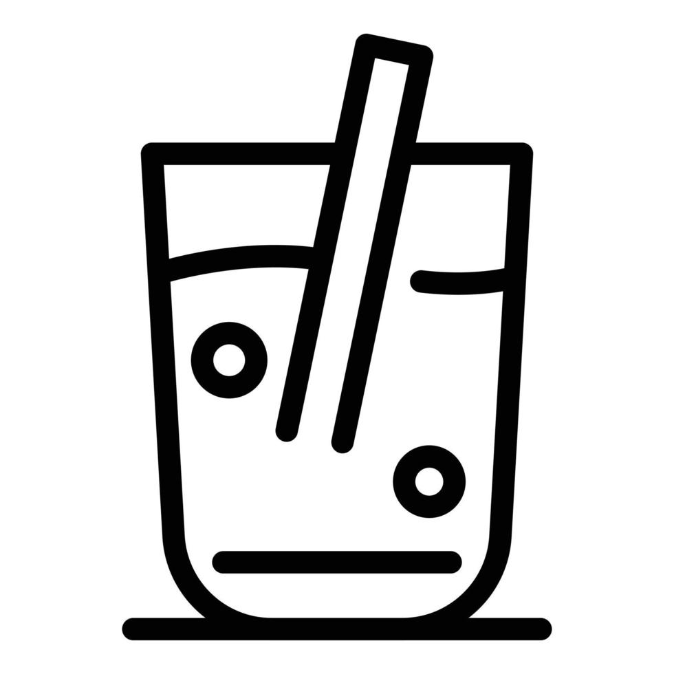 Sport nutrition juice glass icon, outline style vector