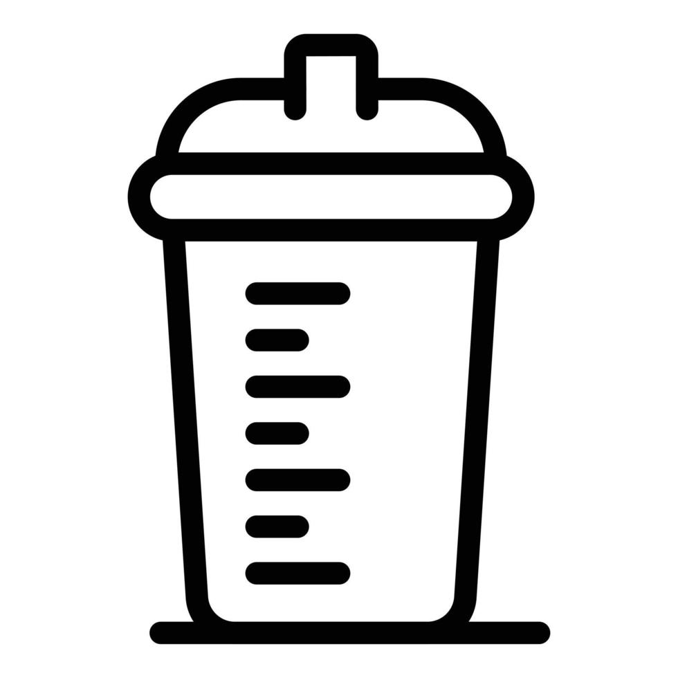 Sport nutrition shaker icon, outline style vector