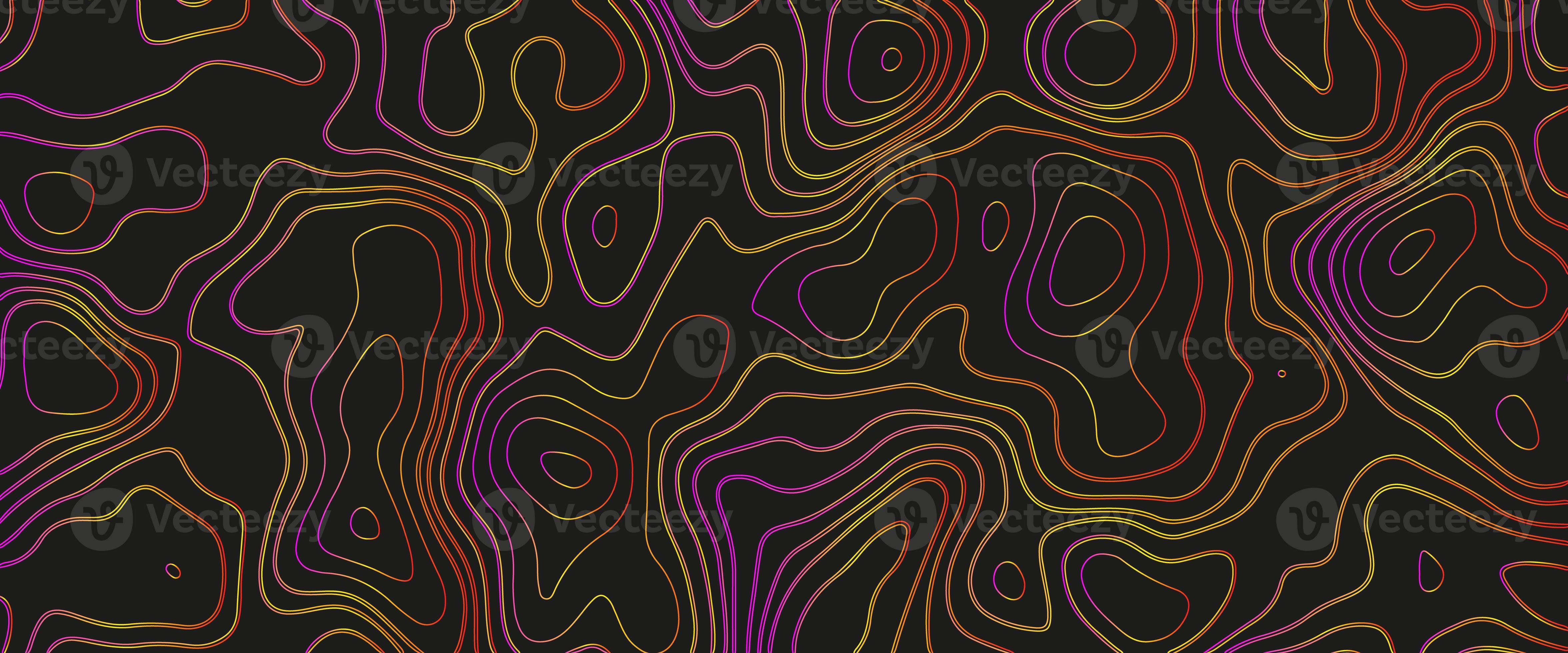 Topographic map. Abstract background with lines and circles. Gold mountain contour lines
