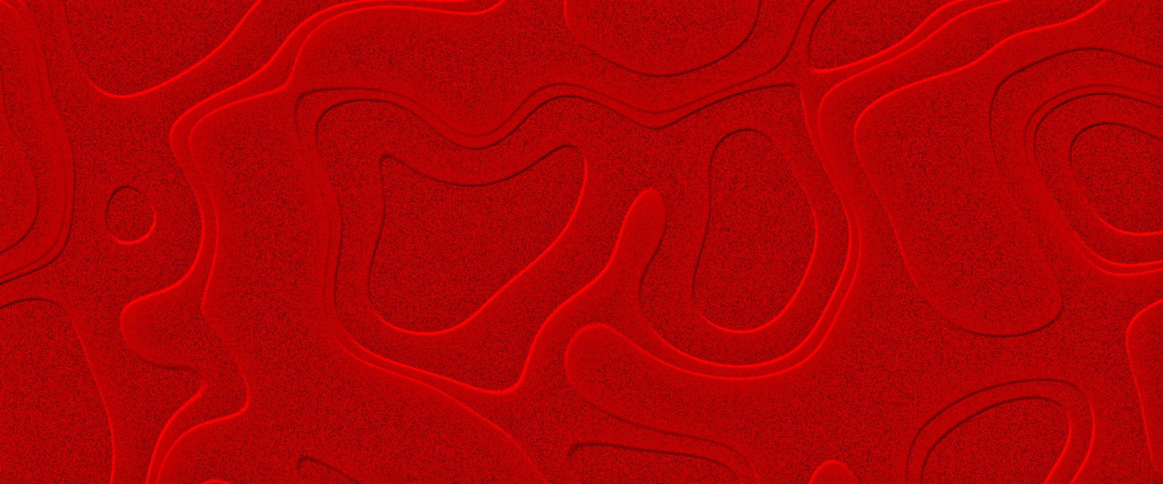 Fondo de corte de papel rojo colorido de lujo con círculos de geometría. Fondo abstracto 3d con cubierta moderna de ondas recortadas. concepto de mapa topográfico. mapa topográfico en estilo de corte de papel. foto