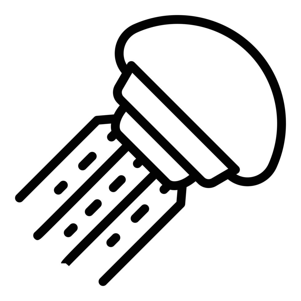 Marine jellyfish icon, outline style vector