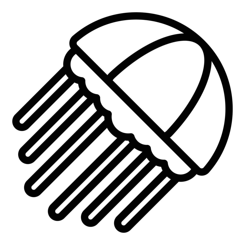 Jellyfish icon, outline style vector