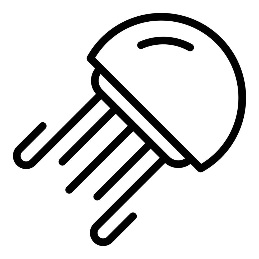 Cute jellyfish icon, outline style vector