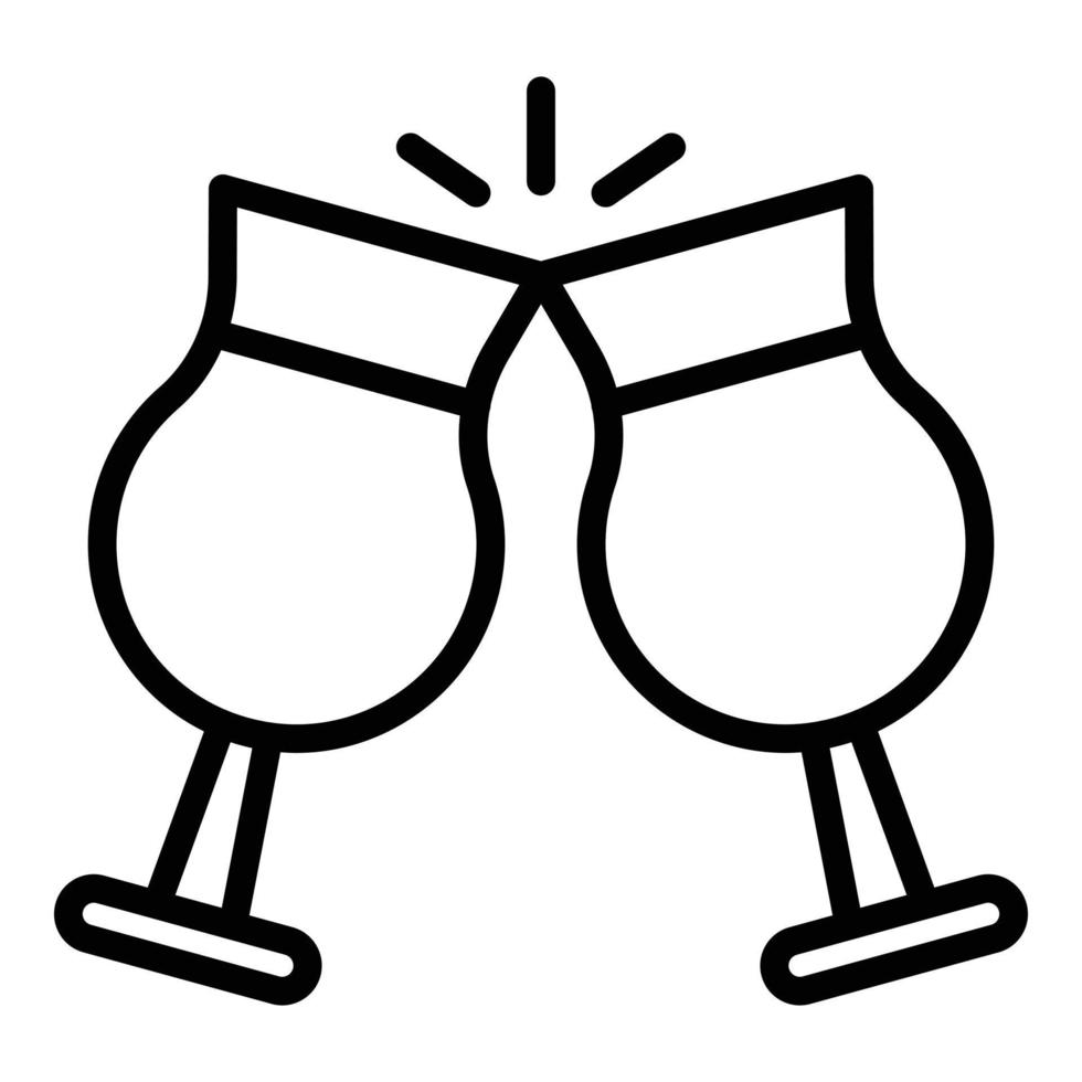 Cheers friend pub icon, outline style vector