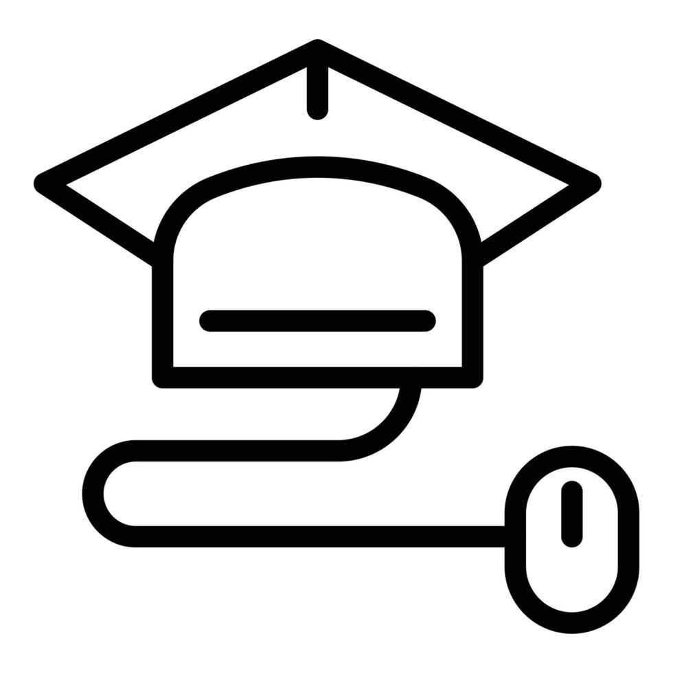 Online training process icon, outline style vector