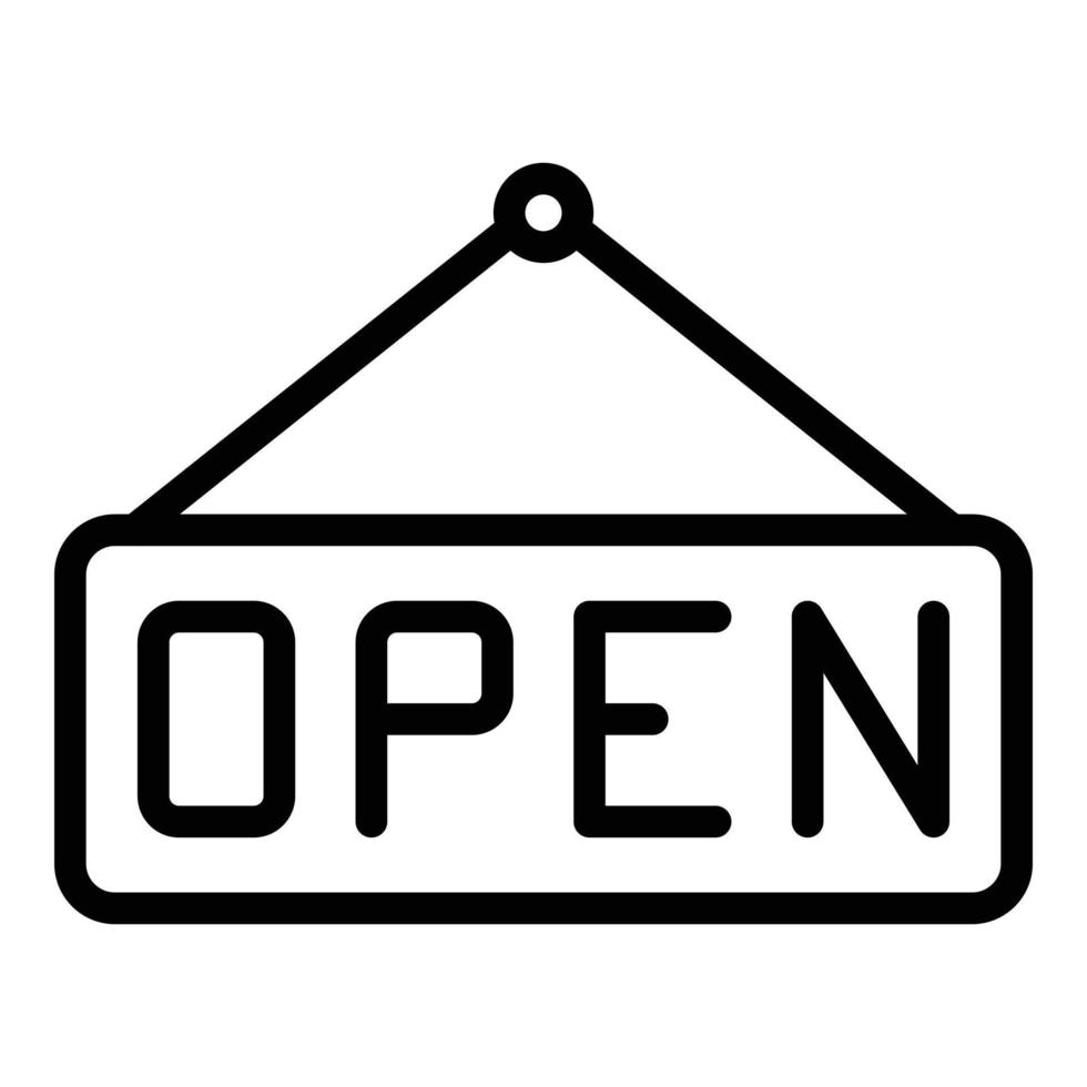 Open restaurant board icon, outline style vector