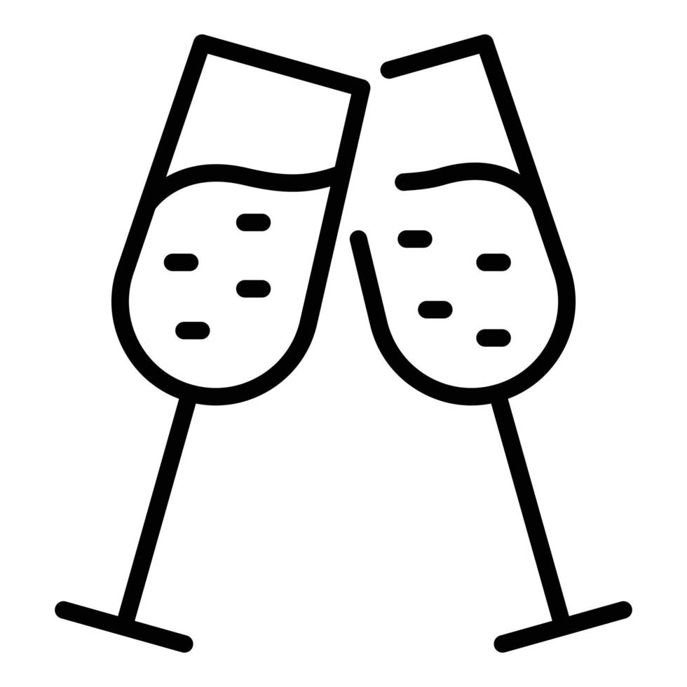 Cheers alcohol drink icon, outline style vector