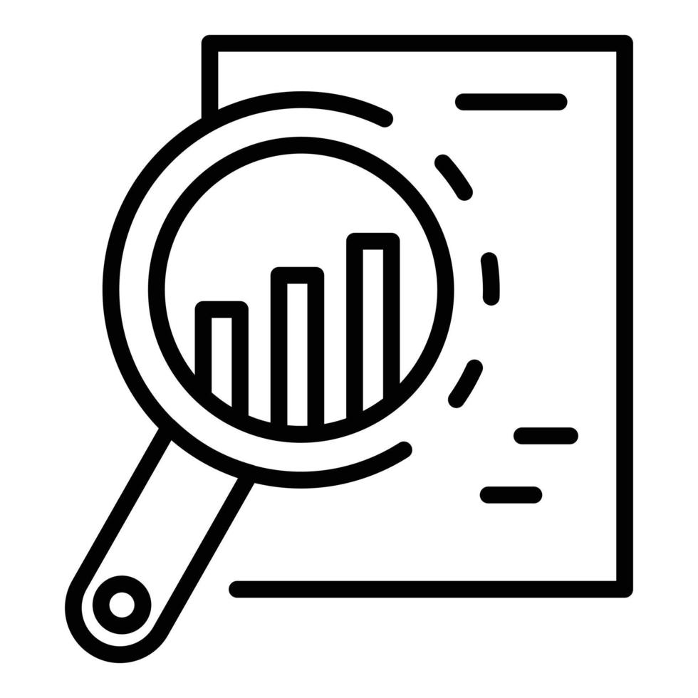 icono de informe de gráfico gráfico, estilo de esquema vector