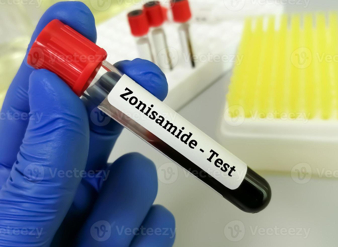 Blood sample for Zonisamide blood test, to maintain a therapeutic index, medical concepts photo