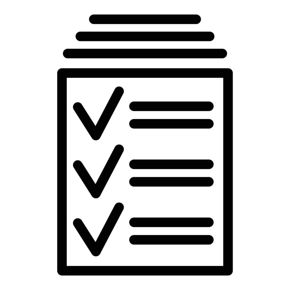 Done papers icon, outline style vector