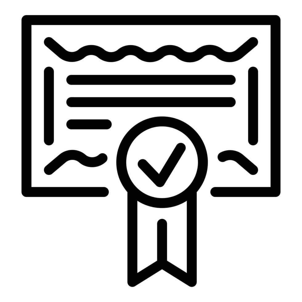 Quality diploma icon, outline style vector