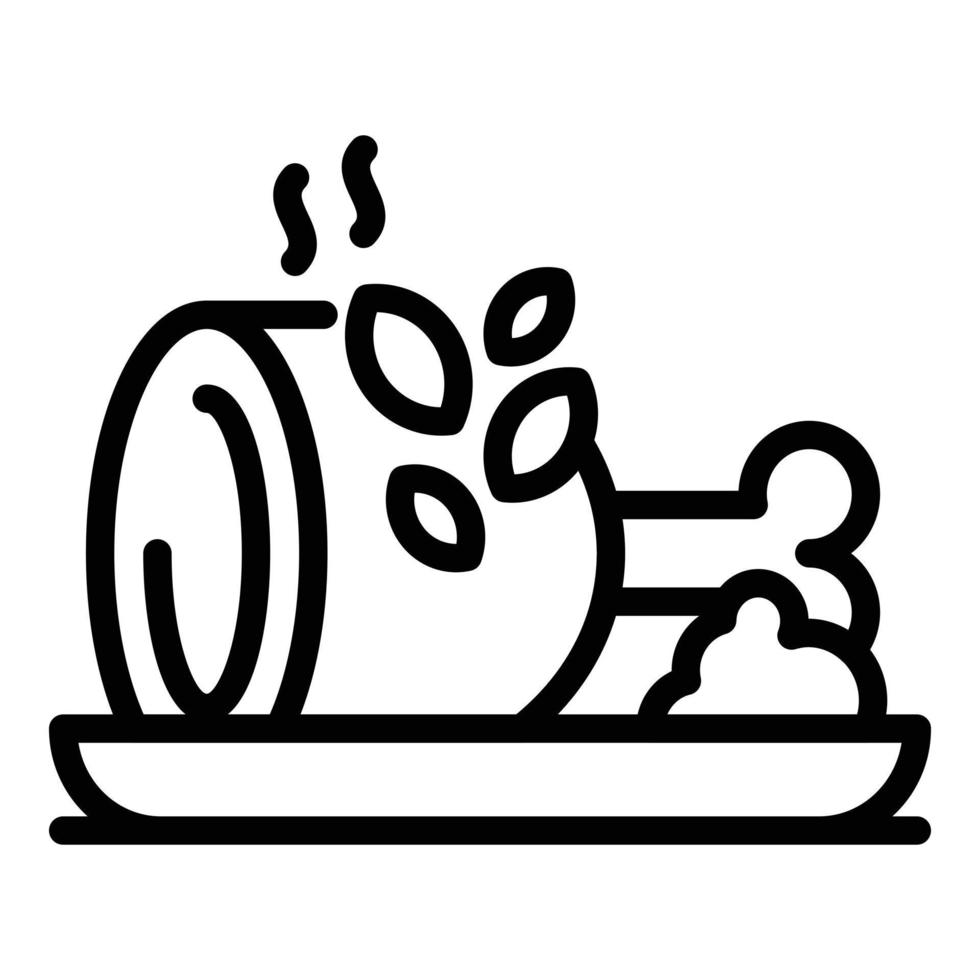 Cooked meat icon, outline style vector