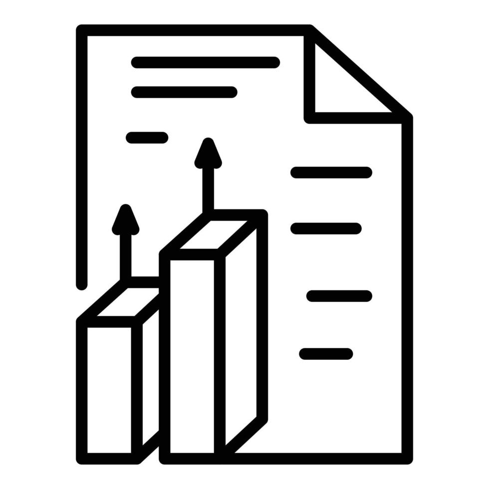 Company report icon, outline style vector