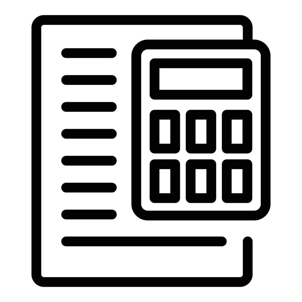 icono de calculadora manual, estilo de esquema vector