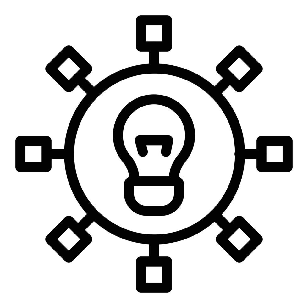 Idea generation icon, outline style vector
