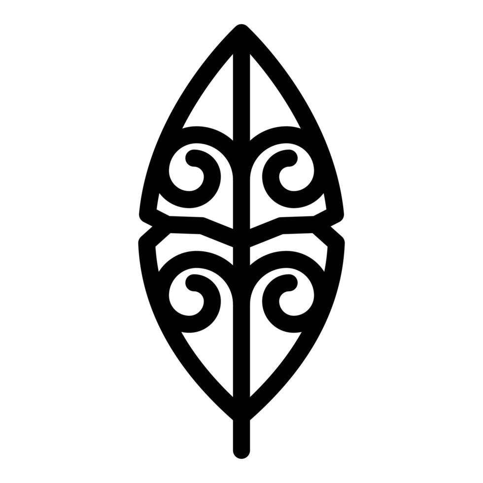 icono de plumas étnicas, estilo de esquema vector