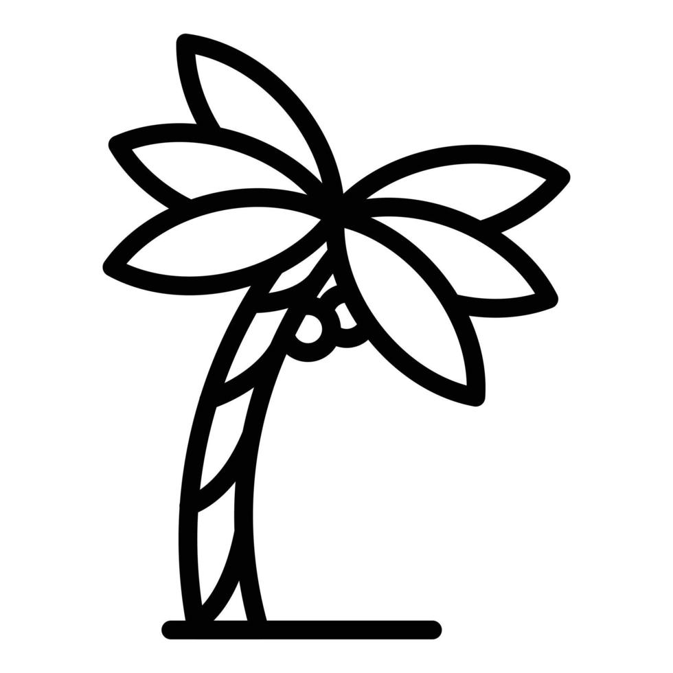 icono de palmera hawaii, estilo de esquema vector