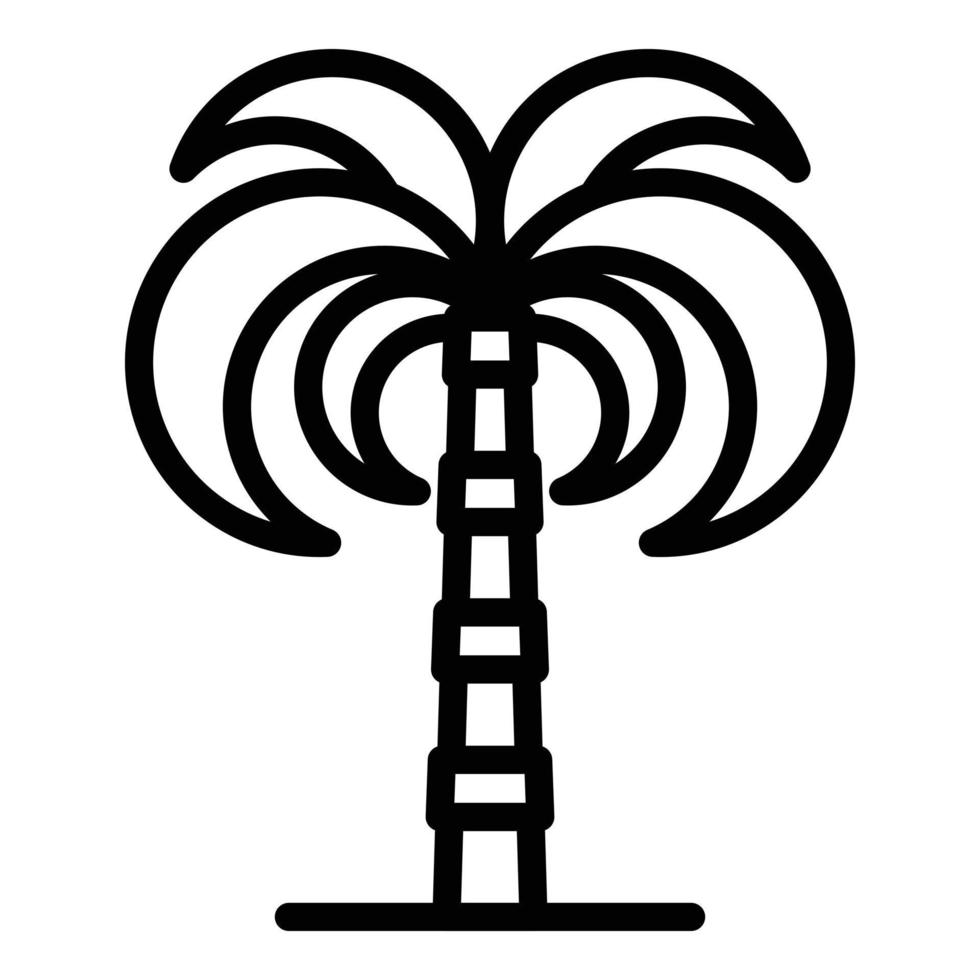 icono de palmera de paisaje, estilo de contorno vector
