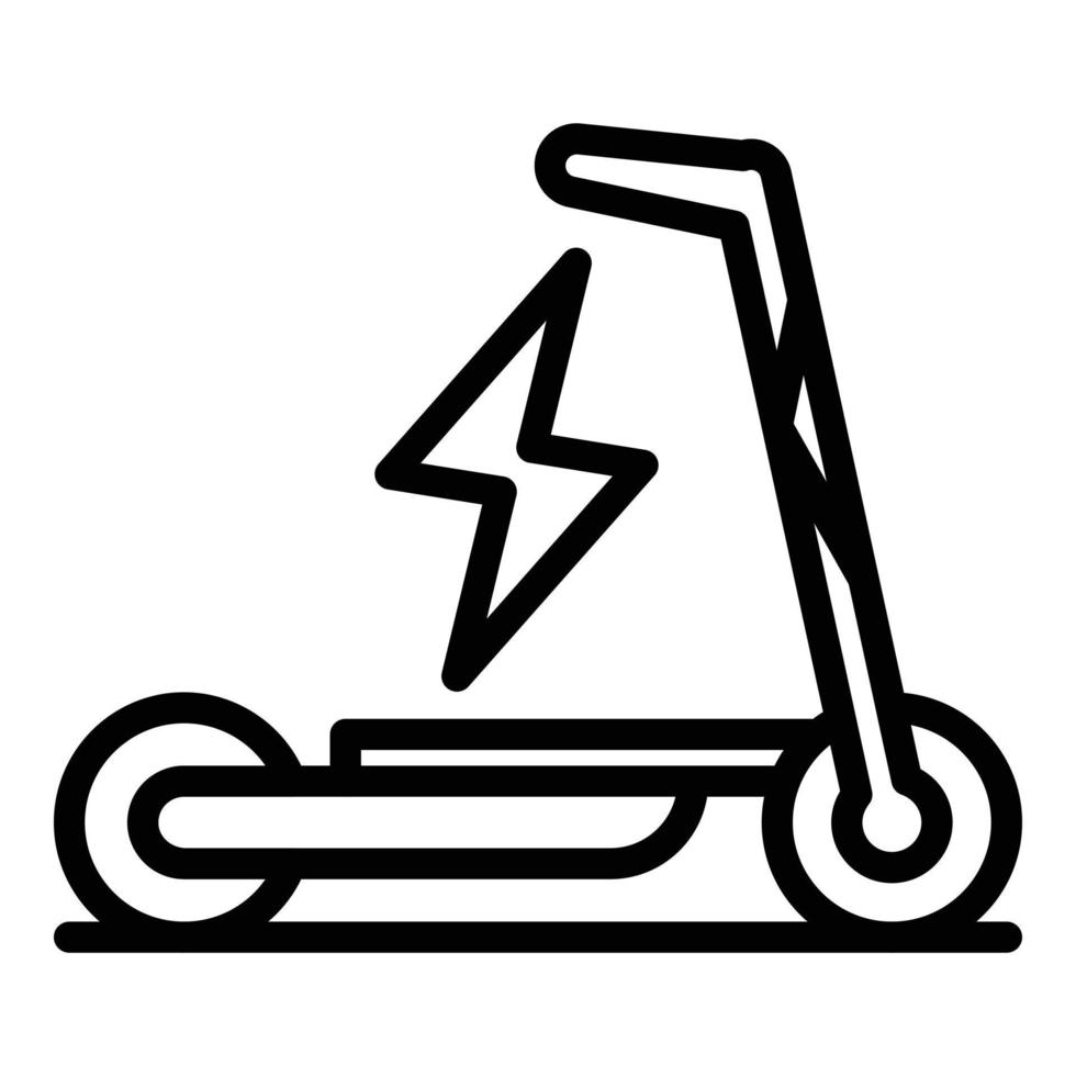 icono de scooter eléctrico de carga, estilo de contorno vector