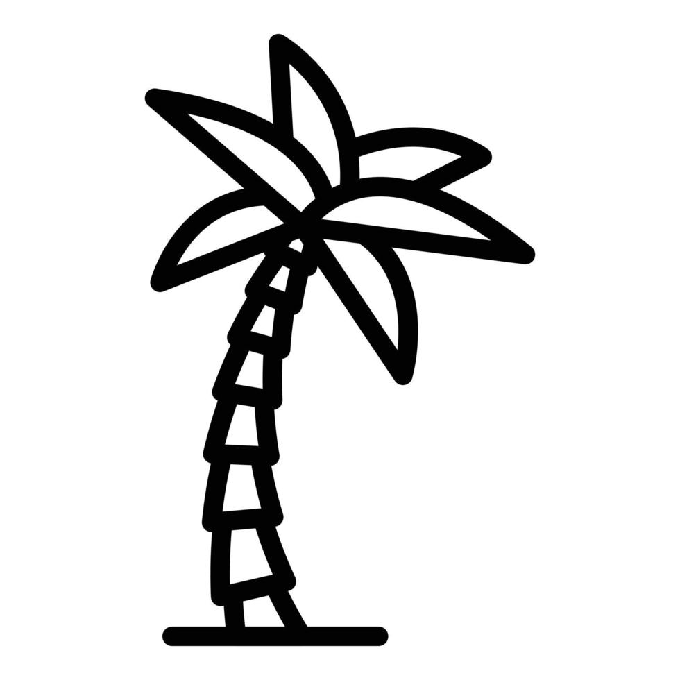 Beach palm tree icon, outline style vector