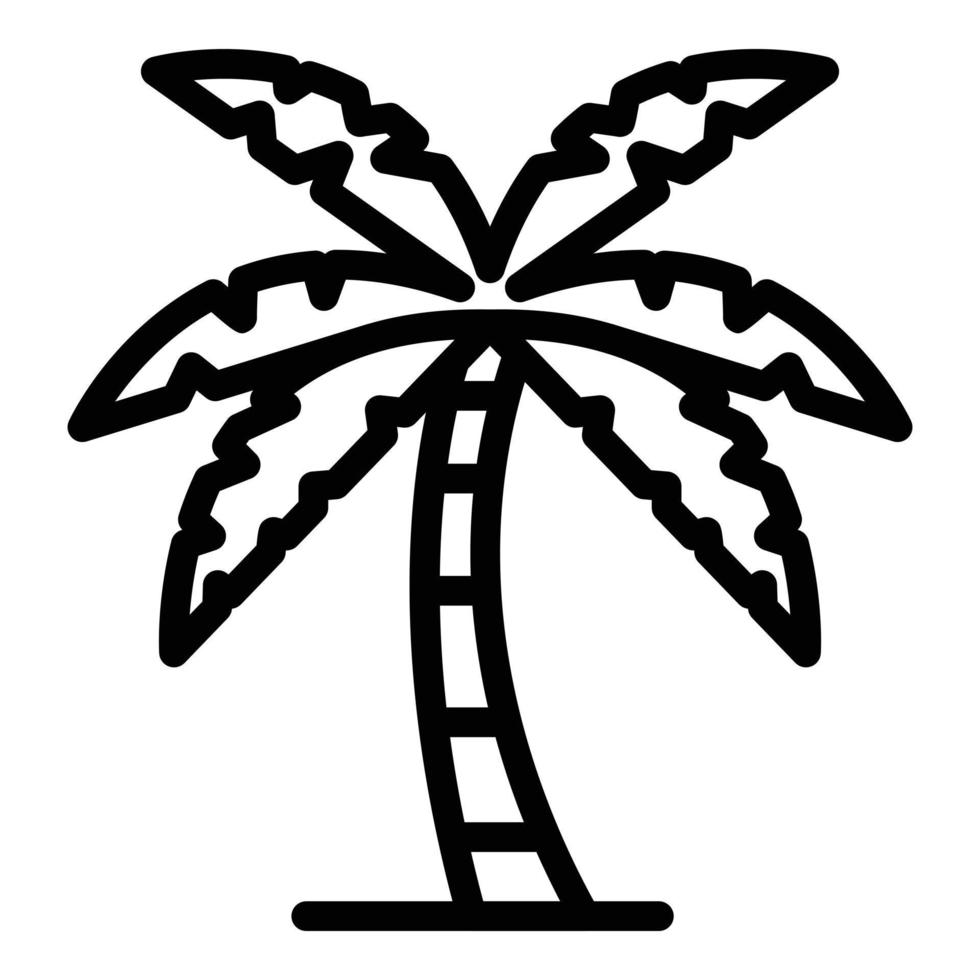 Sea palm tree icon, outline style vector