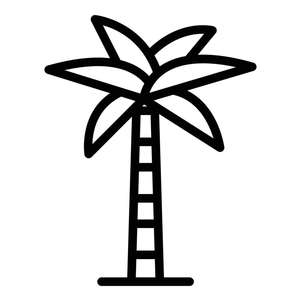 icono de palmera de la isla, estilo de esquema vector