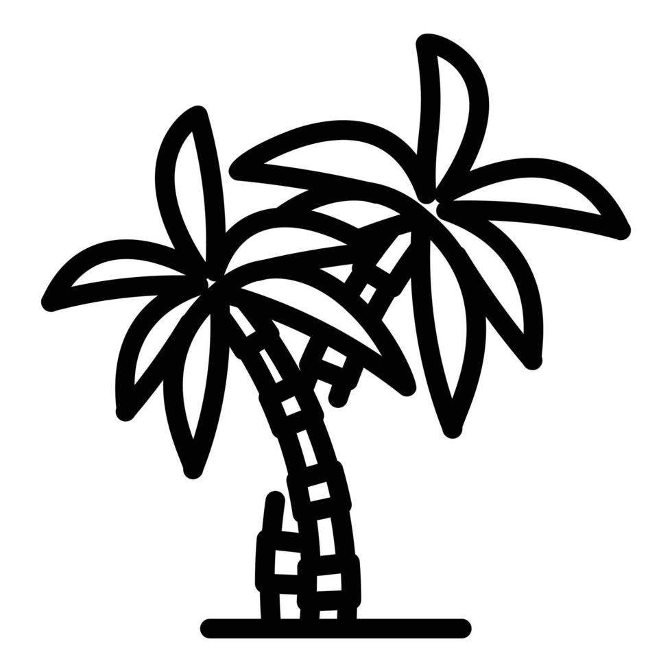 icono de palmera de hoja, estilo de esquema vector