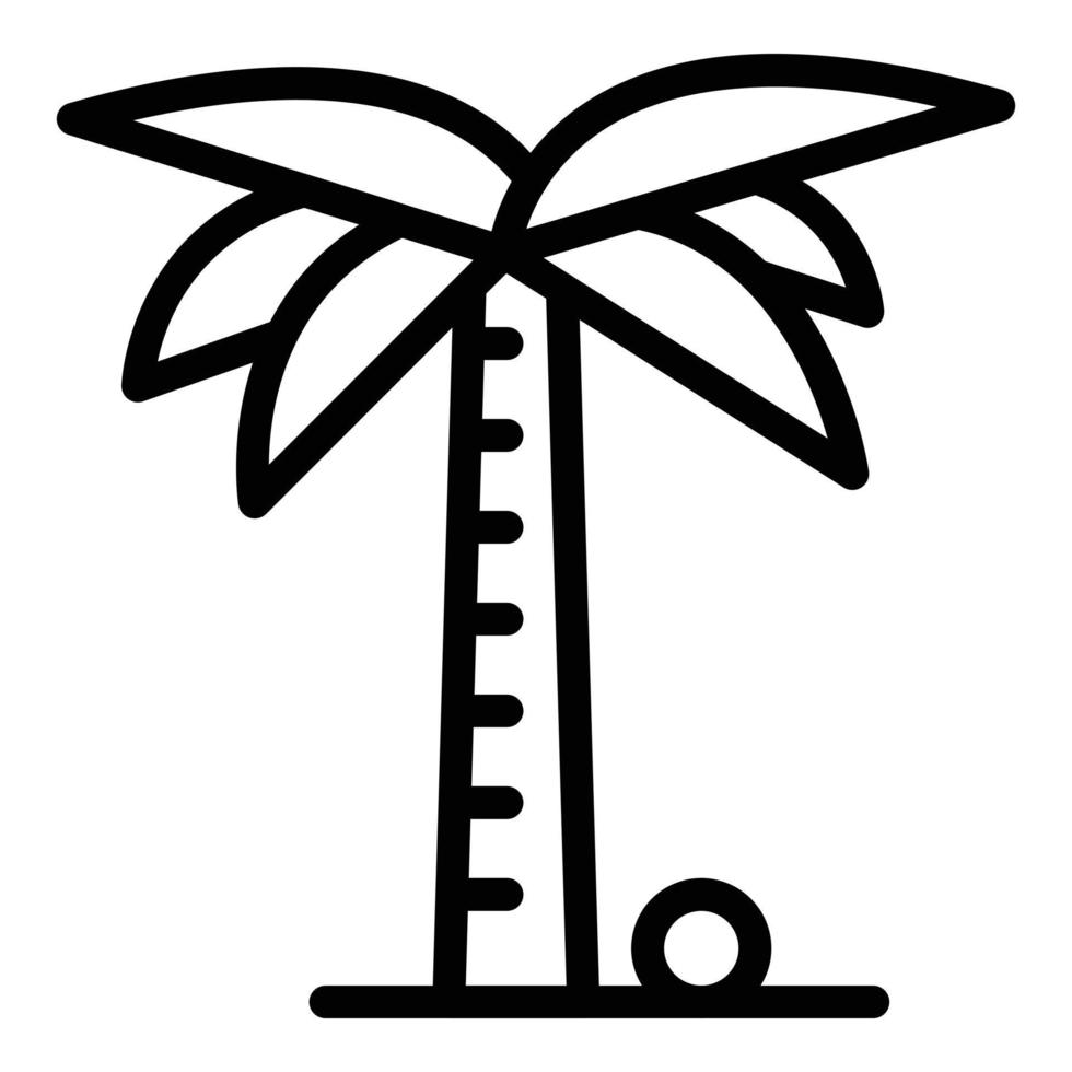 Exotic palm tree icon, outline style vector