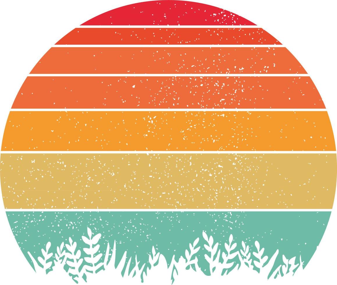 vintage retro striped sunset graphics. vector