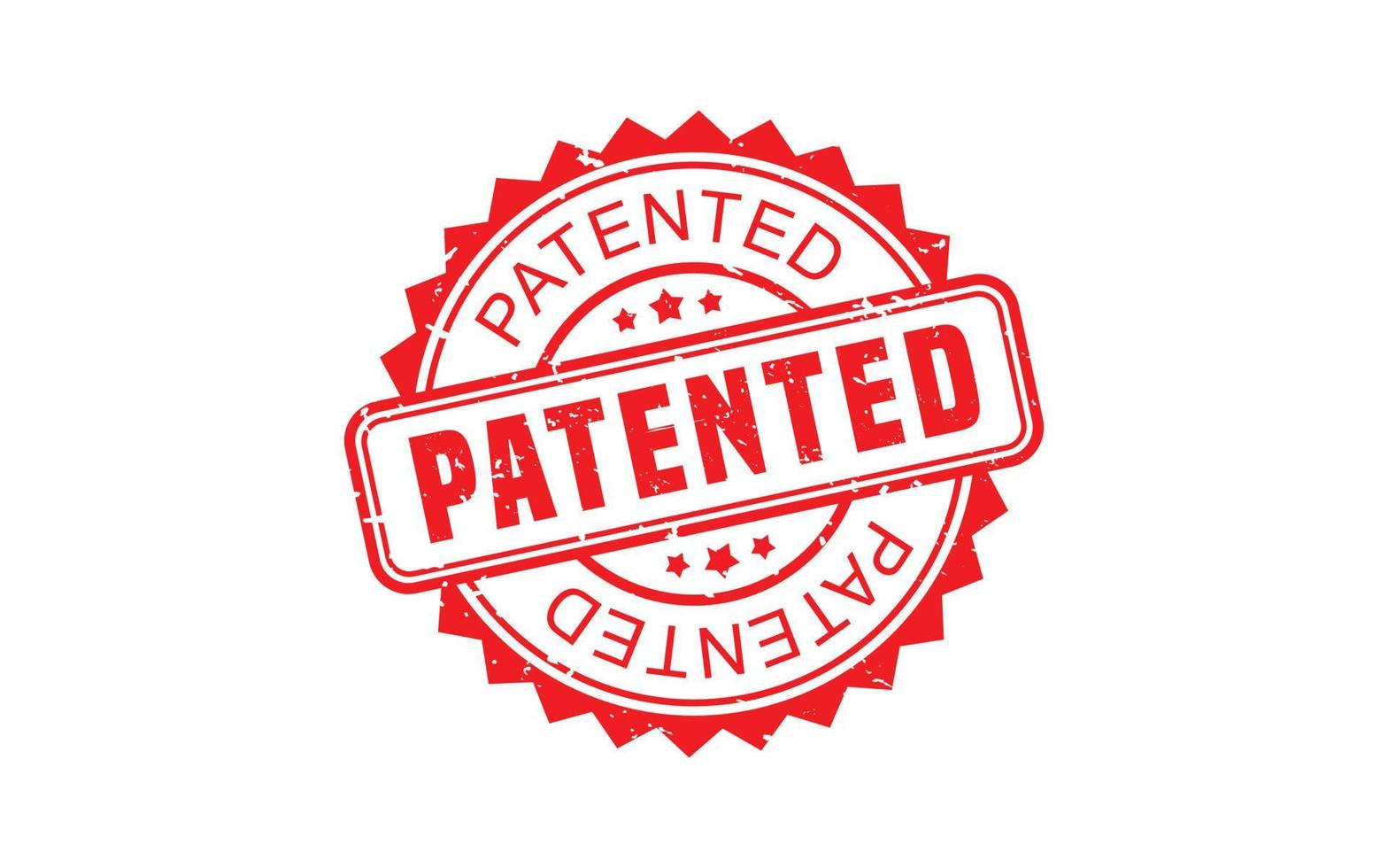 PATENTED rubber stamp with grunge style on white background vector