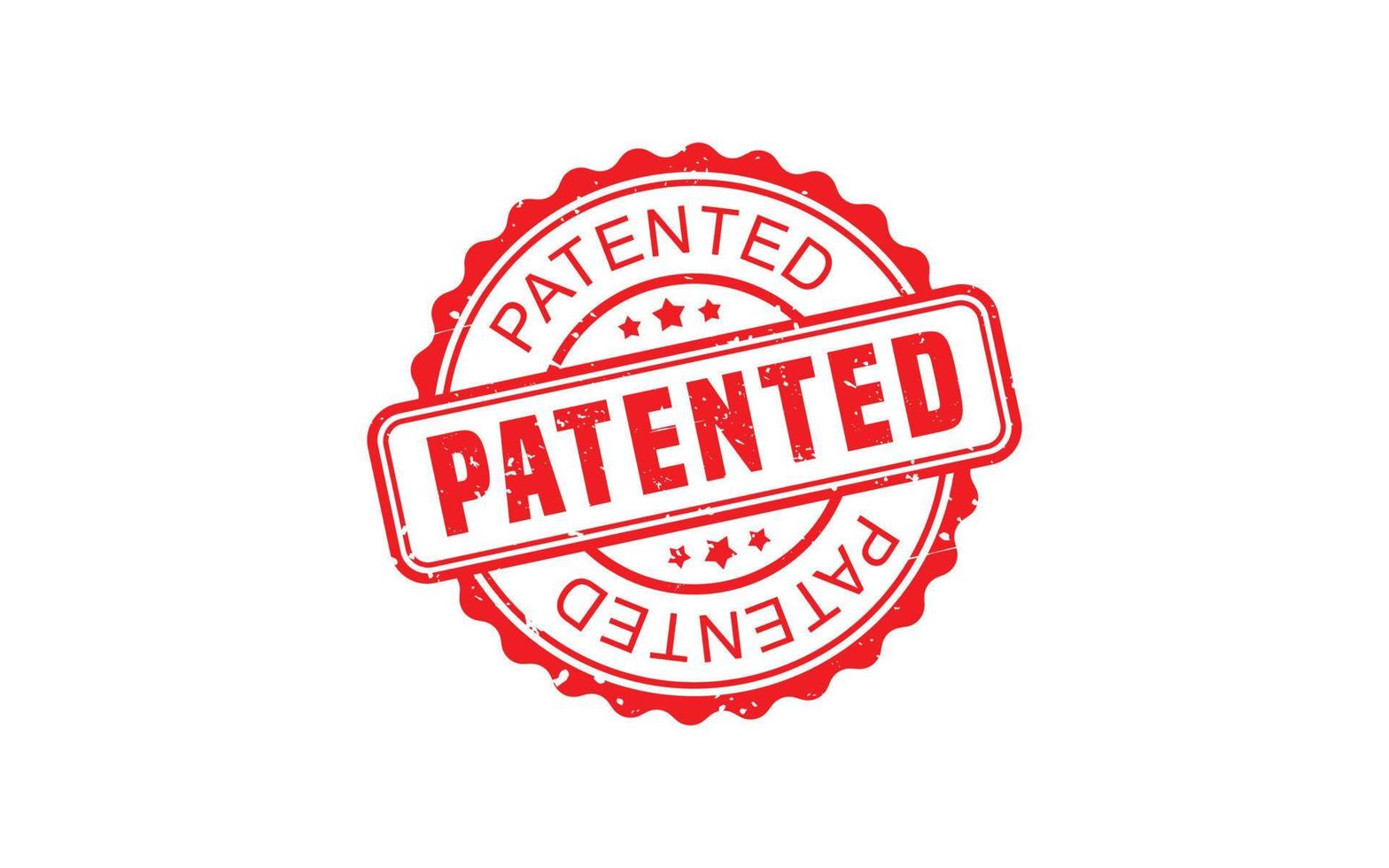 PATENTED rubber stamp with grunge style on white background vector