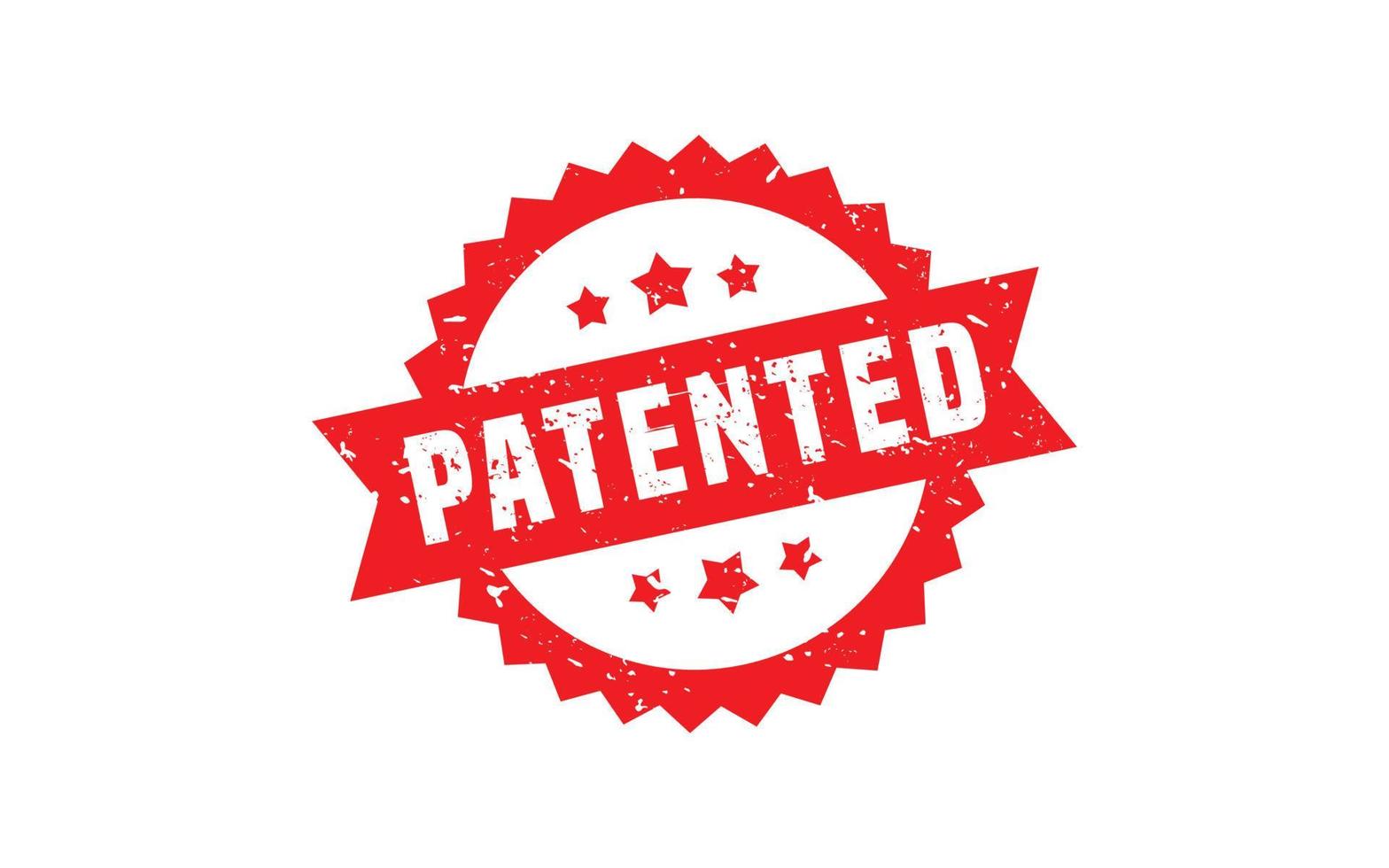 PATENTED rubber stamp with grunge style on white background vector