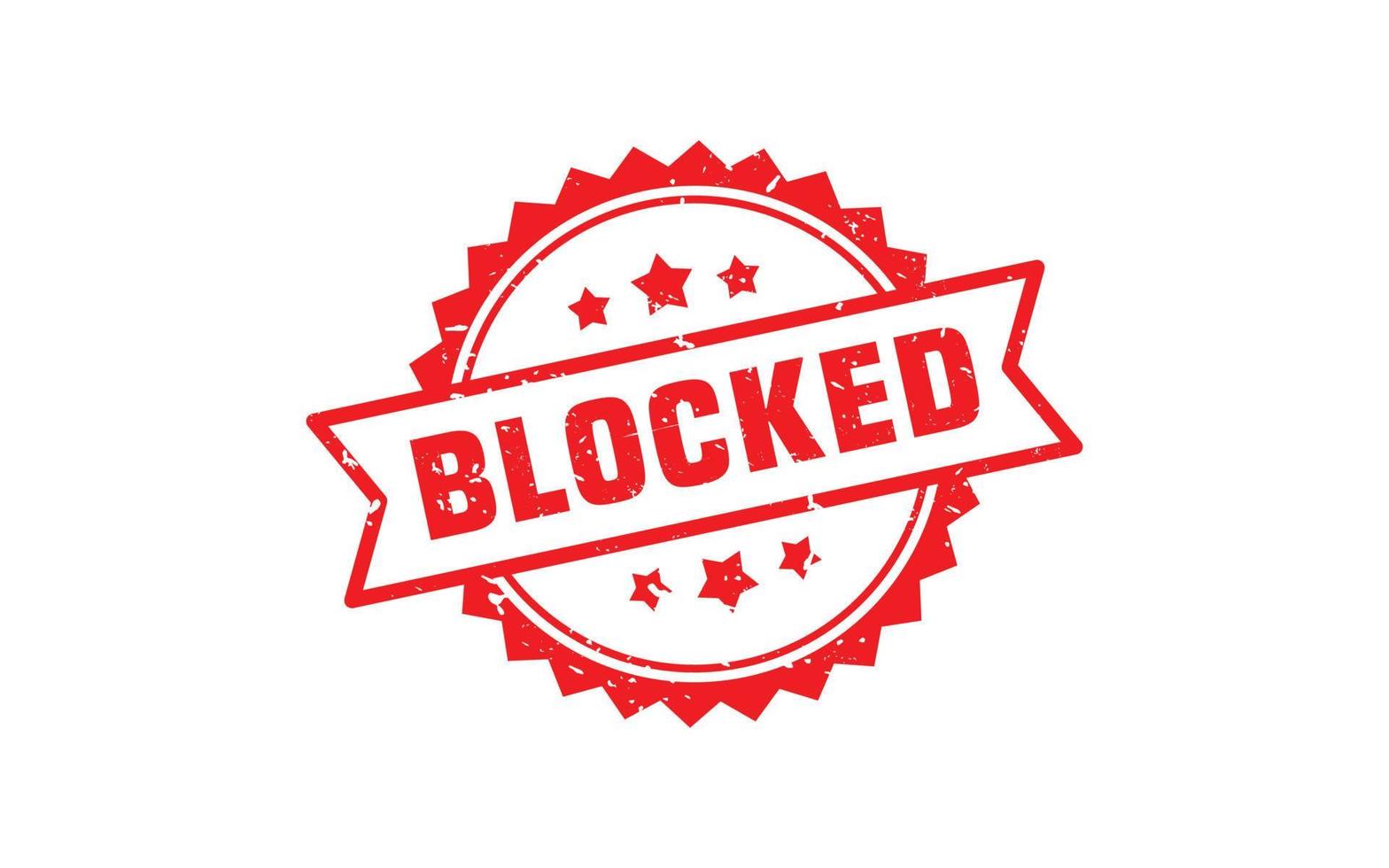 BLOCKED rubber stamp with grunge style on white background vector