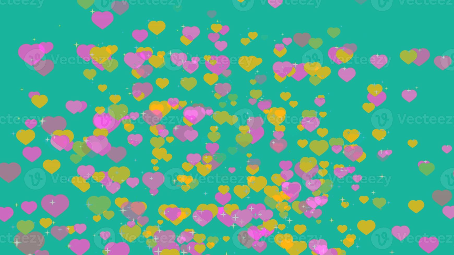 Million hearts pink and orange color dimension absract on aqua ocean photo