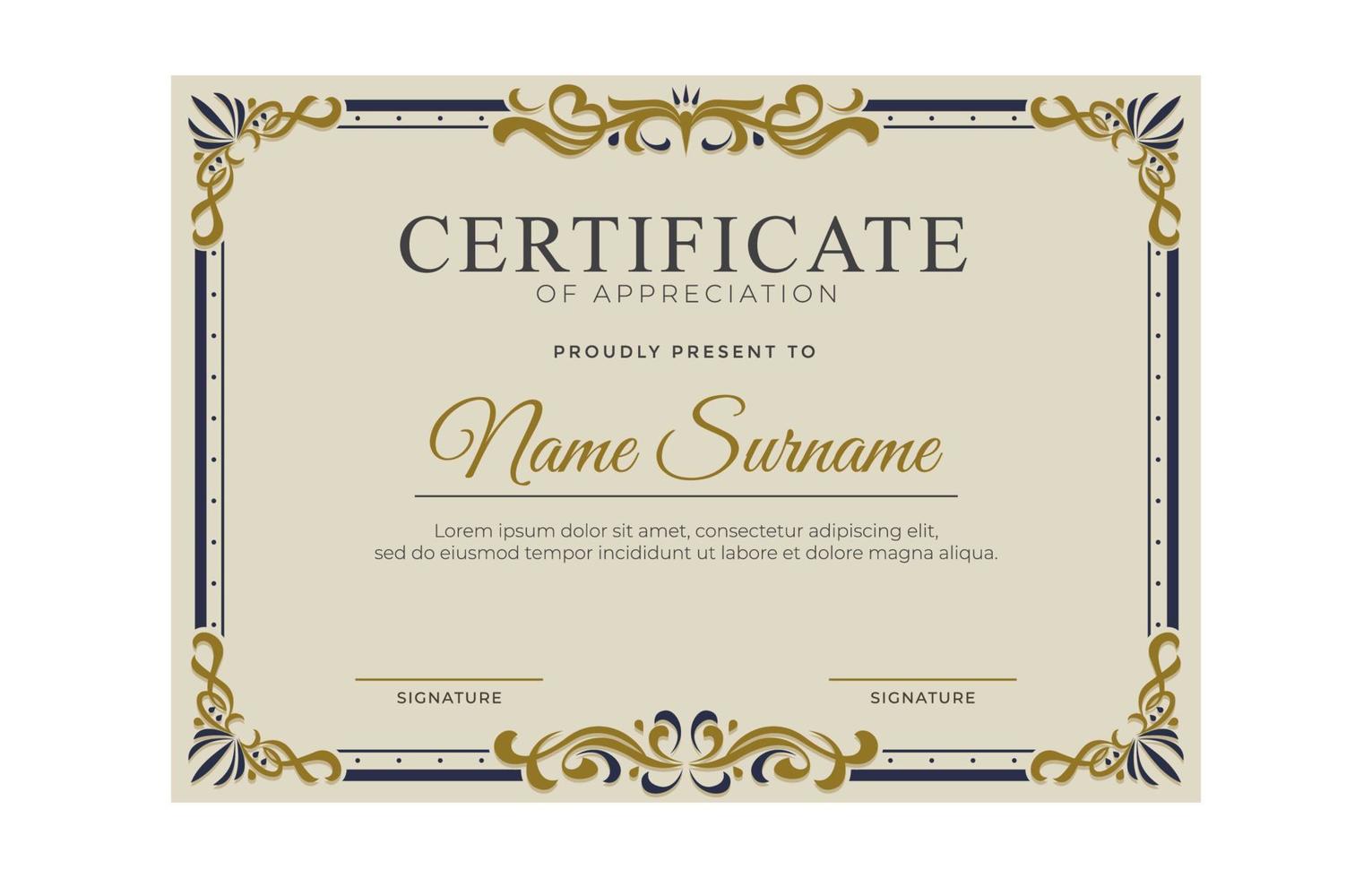 Victorian Certificate Template vector