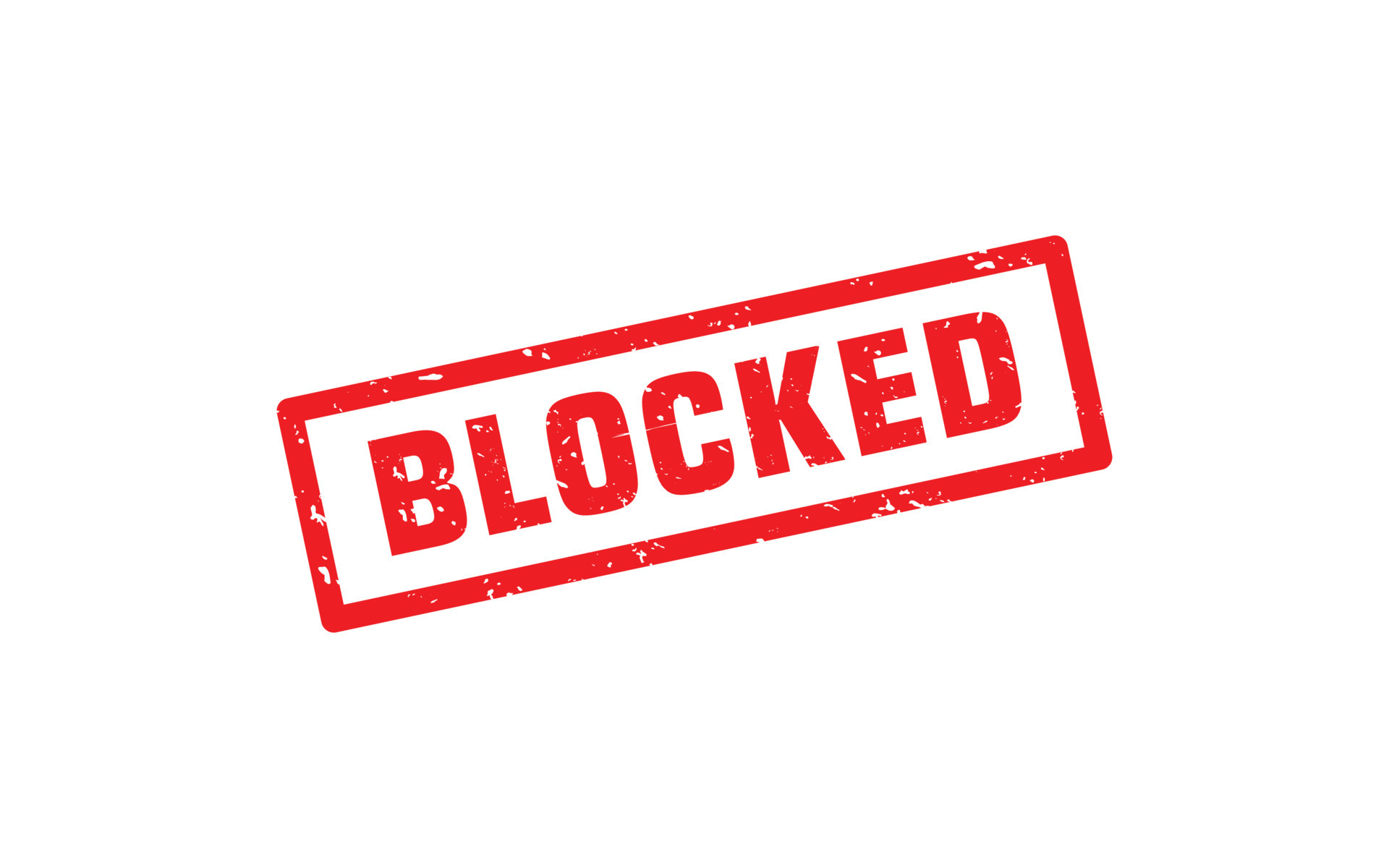 BLOCKED rubber stamp with grunge style on white background 15606326