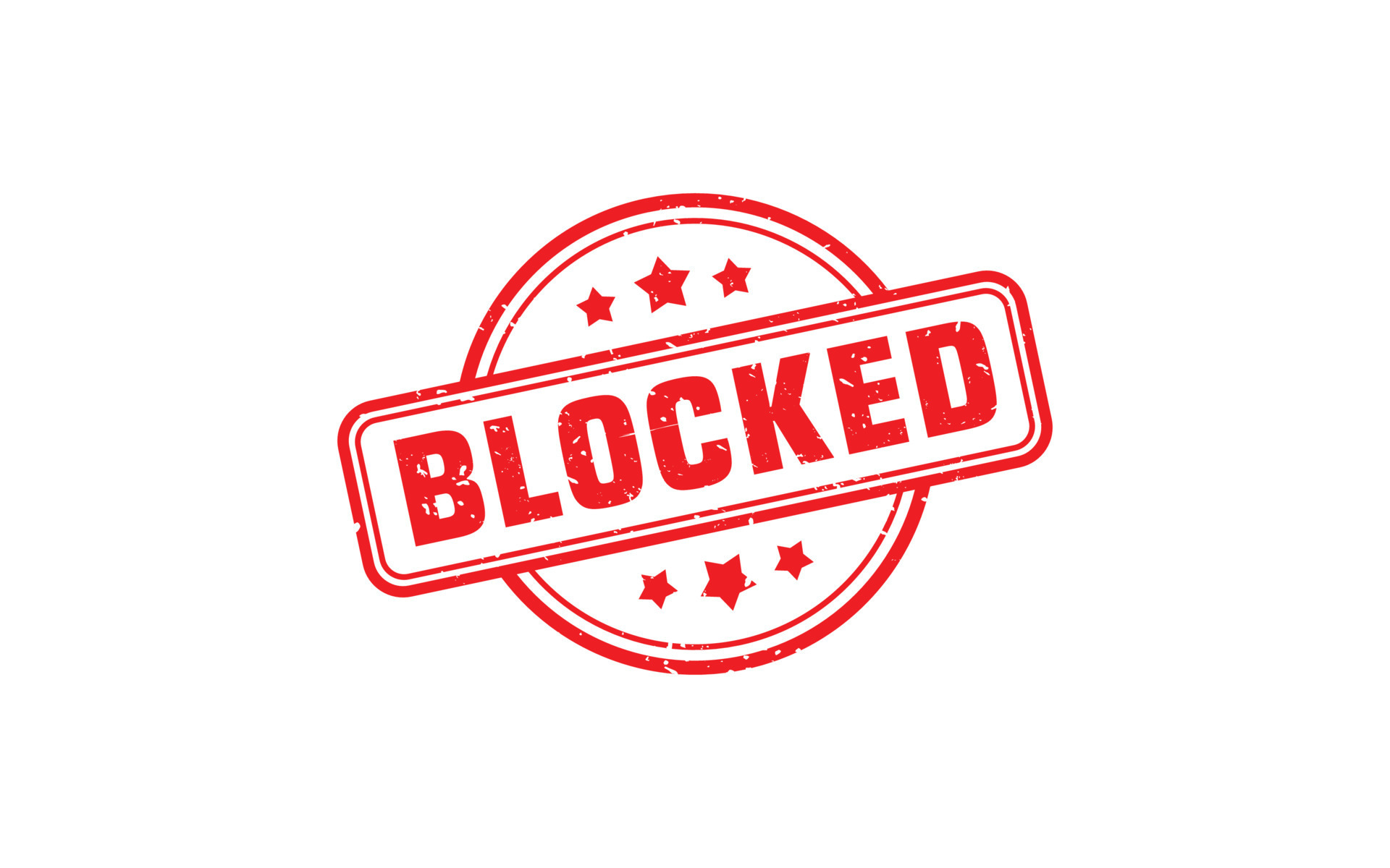 BLOCKED rubber stamp with grunge style on white background 15606327