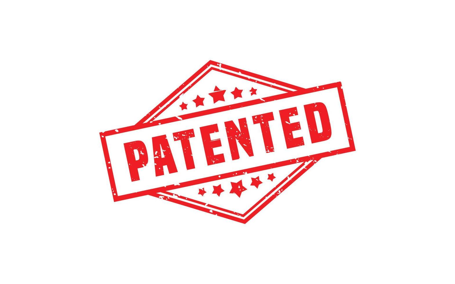 PATENTED rubber stamp with grunge style on white background vector