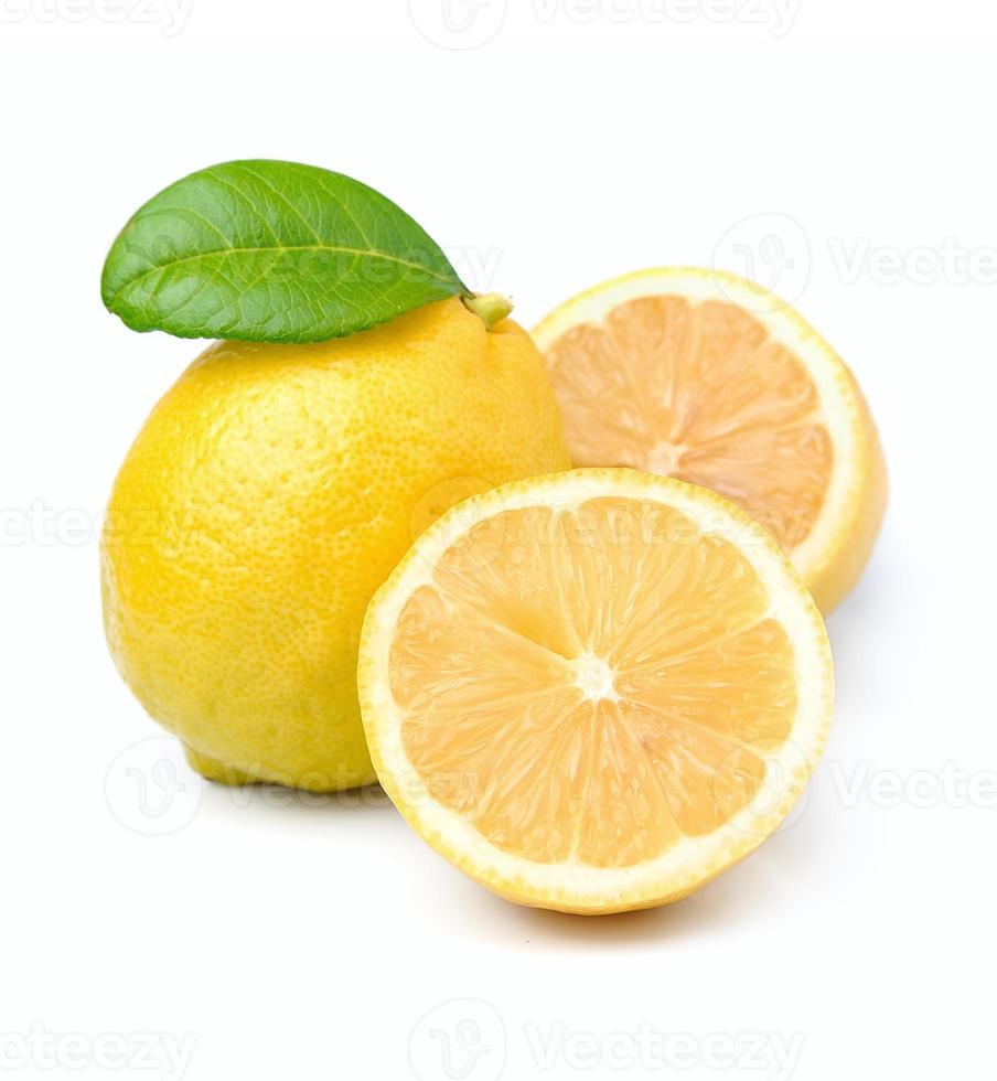 Sweet lemon with leaves photo