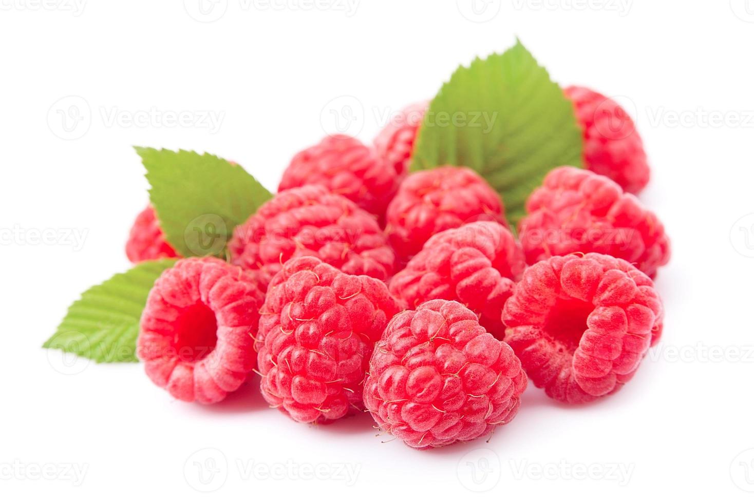 Ripe raspberries isolated photo