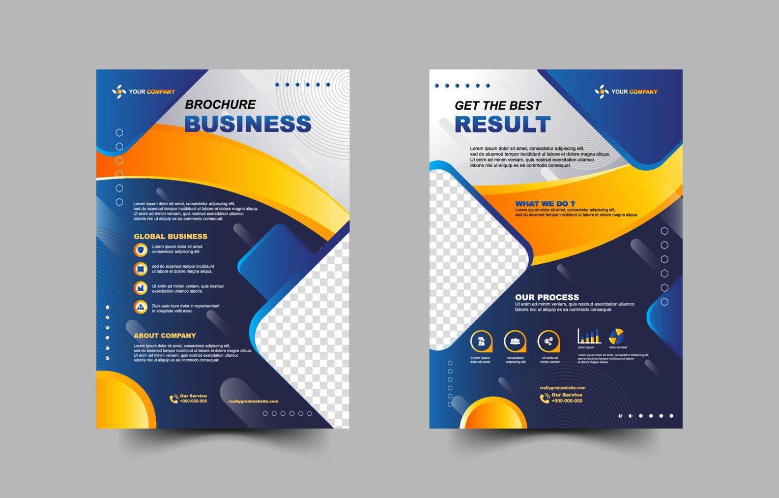 Business Brochure with Gradient Color Concept vector