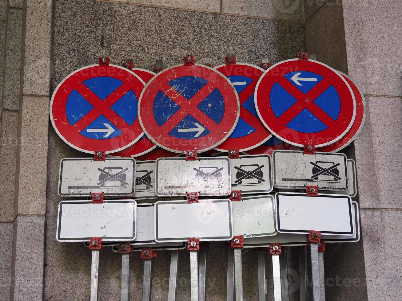 many German no stopping signs photo